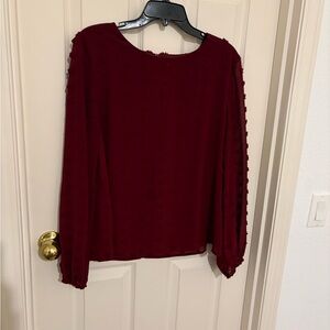POLYGRAM Elegant Burgundy Blouse